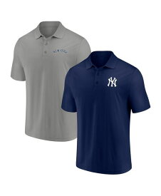 【送料無料】 ファナティクス メンズ ポロシャツ トップス Men's Navy Gray New York Yankees Dueling Logos Polo Shirt Combo Set Navy Gray