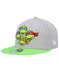 �j���[�G�� �����Y �A�N�Z�T���[ �X�q T�V���c New Era Men's Heather Gray Neon Green Teenage Mutant Ninja Turtles Trucker 9FIFTY Snapback Hat Heather Gray Neon Green �O���[