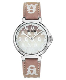 【送料無料】 スティーブ マデン レディース 腕時計 アクセサリー Women's Ombre Tan and White Polyurethane Leather Strap with Steve Madden Logo and Stitching Watch 36mm Tan White