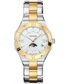 【送料無料】 バルマン レディース 腕時計 アクセサリー Women's Swiss Be Balmain Moonphase Diamond (1/20 ct. t.w.) Two-Tone Stainless Steel Bracelet Watch 33mm Silver/yellow