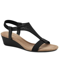�X�^�C���A���h�R�[ ���f�B�[�X �V���[�Y �T���_�� Style & Co Women's Step N Flex Vacanzaa Wedge Sandals Black Perforated �u���b�N