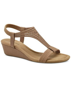 �X�^�C���A���h�R�[ ���f�B�[�X �V���[�Y �T���_�� Style & Co Women's Step N Flex Vacanzaa Wedge Sandals Camel Perforated �L������