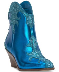 【送料無料】 ジェシカシンプソン レディース ブーツ・レインブーツ シューズ Zolly Western-Style Block Heel Booties Amalfi Blue Faux Leather