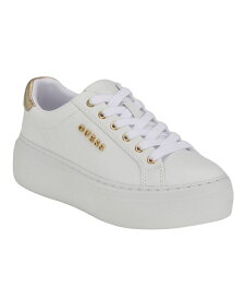 【送料無料】 ゲス レディース スニーカー シューズ Women's Amera Lace Up Fashion Platform Logo Sneakers White Gold