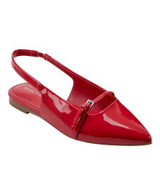 【送料無料】 マークフィッシャー レディース パンプス シューズ Women's Elelyn Pointy Toe Slingback Dress Flats Red Patent - Faux Patent Leather