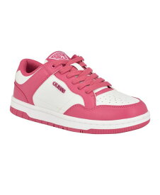 【送料無料】 ゲス レディース スニーカー シューズ Women's Rubinn Lace-Up Logo Detail Closed Toe Sneakers Medium Pink White - Faux Leather