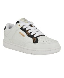 【送料無料】 ゲス レディース スニーカー シューズ Women's Rubinn Lace-Up Logo Detail Closed Toe Sneakers White Logo - Manmade