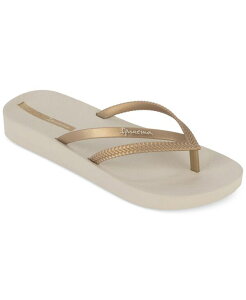 yz Cpl} fB[X T_ V[Y Bossa Soft Fem Slip-On Flip-Flop Sandals Beige/gold