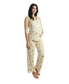 【送料無料】 エヴァリーグレー レディース ナイトウェア アンダーウェア Women's Joy Tank & Pants Maternity/Nursing Pajama Set Daisies