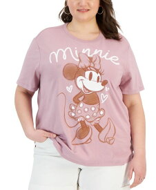 【送料無料】 ディズニー レディース Tシャツ トップス Trendy Plus Size Minnie Graphic T-Shirt Mauve Shadow