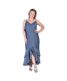 【送料無料】 スタンダーズ アンド プラクティス レディース ワンピース トップス Women's Plus Size Tencel High-Low Ruffle Hem Maxi Dress Indigo rinse