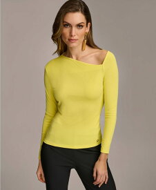 【送料無料】 ダナキャラン レディース シャツ トップス Women's Asymmetric-Neck Long-Sleeve Top Poison