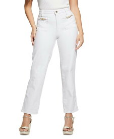 【送料無料】 ゲス レディース デニムパンツ ジーンズ ボトムス Women's Relaxed Charm Straight eg Jeans PURE WHITE MULTI