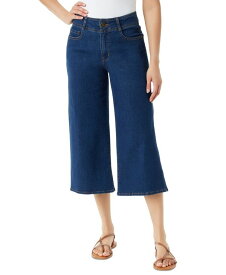 【送料無料】 グロリアバンデービルト レディース デニムパンツ ジーンズ ボトムス Women's Shape Effect Tummy Sculpt Cropped Culotte Jeans Commack Blue