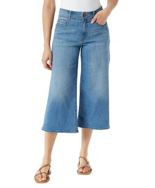 【送料無料】 グロリアバンデービルト レディース デニムパンツ ジーンズ ボトムス Women's Shape Effect Tummy Sculpt Cropped Culotte Jeans Merrick Blue With Whiskers