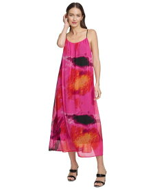 【送料無料】 ダナ キャラン ニューヨーク レディース ワンピース トップス Women's Printed Sleeveless Chiffon Dress Shocking Pink Multi