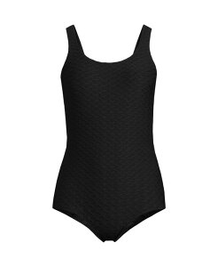 yz YGh fB[X ㉺Zbg  Women's Long Texture Tugless One Piece Swimsuit Black