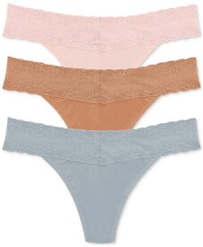 【送料無料】 ナトリ レディース パンツ アンダーウェア Bliss Perfection Lace-Trim Thong Pack of 3 750092MP Seashell / Glaze / Blue Mist