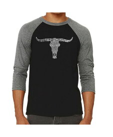 【送料無料】 エルエーポップアート メンズ Tシャツ トップス Names of Legendary Outlaws Men's Raglan Word Art T-shirt Gray