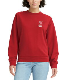 【送料無料】 リーバイス レディース ニット・セーター アウター Women's Comfy Logo Fleece Crewneck Sweatshirt Script Red