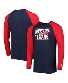 【送料無料】 ニューエラ メンズ Tシャツ トップス Men's Navy Houston Texans Current Raglan Long Sleeve T-shirt Navy