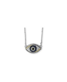 エフィー レディース ネックレス・チョーカー・ペンダントトップ アクセサリー EFFY&reg; Sapphire (1/6 ct. t.w.) & Diamond (1/8 ct. t.w.) Evil Eye 18 Pendant Necklace in Sterling Silver & 18k Gold-Plate Sapphire