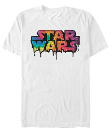 【送料無料】 フィフスサン メンズ Tシャツ トップス Star Wars Men's Classic Tie Die Melting Drip Logo Short Sleeve T-Shirt White