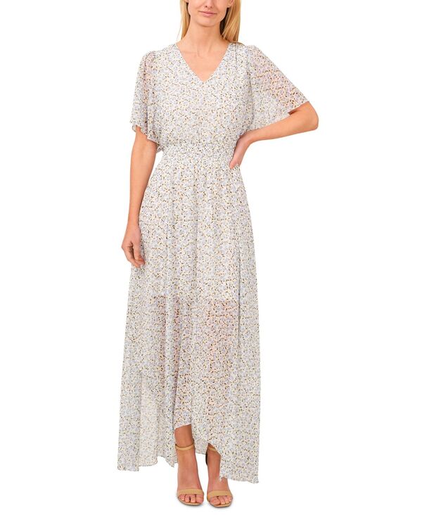 【送料無料】 セセ レディース ワンピース トップス Women's Floral Print Flutter Sleeve Maxi Dress New Ivory：ReVida