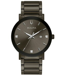 �u���o �����Y �A�N�Z�T���[ �r���v T�V���c Bulova Men's Millennia Diamond-Accent Gray Stainless Steel Bracelet Watch 42mm Gray �O���[
