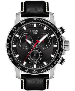 eB\bg Y ANZT[ rv U[ Tissot Men's Swiss Chronograph Supersport T-Sport Black Leather Strap Watch 46mm Black ubN