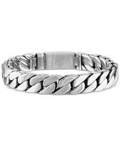GXN@CA Y ANZT[ uXbgEoOEANbg TVc Esquire Men's Jewelry Curb Link Chain Bracelet-Tone Ion-Plated Stainless Steel (Also in Stainless Steel) Stainless Steel S[h