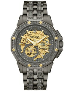 uo Y ANZT[ rv TVc Bulova Men's Octava Automatic Crystal-Accent Gray Stainless Steel Bracelet Watch 41.7mm Gray O[