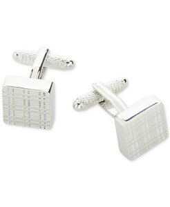 �y���[�G���X �����Y �A�N�Z�T���[ �J�t�X�{�^�� Perry Ellis Portfolio Men's Plaid Cufflinks Silver �V���o�[