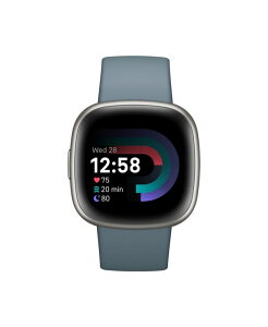tBbgrbg Y ANZT[ rv Fitbit Versa 4 Waterfall Blue Platinum Smartwatch 39mm Waterfall Blue Platinum u[