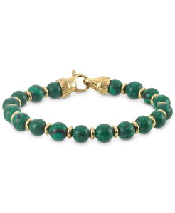 �V���� �A�C �X�~�X �����Y �A�N�Z�T���[ �u���X���b�g�E�o���O���E�A���N���b�g T�V���c LEGACY for MEN by Simone I. Smith Malachite Bead Stretch Bracelet-Tone Ion-Plated Stainless Steel Malachite �S�[���h