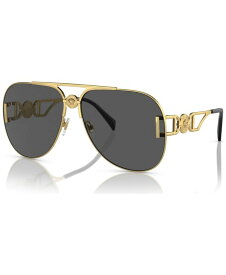 【送料無料】 ヴェルサーチ メンズ サングラス・アイウェア アクセサリー Unisex Sunglasses VE2255 Gold -Tone