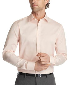 【送料無料】 カルバンクライン メンズ シャツ トップス Men's Steel Plus Regular Fit Modern Pin Cord Dress Shirt Soft Melon