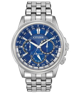 �V�`�Y�� �����Y �A�N�Z�T���[ �r���v T�V���c Citizen Men's Eco-Drive Calendrier Stainless Steel Bracelet Watch 44mm BU2021-51L No Color
