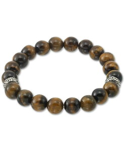 V AC X~X Y ANZT[ uXbgEoOEANbg TVc LEGACY for MEN by Simone I. Smith Tiger's Eye (10mm) Stretch Bracelet in Stainless Steel Stainless Steel Aj}