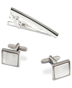 �y���[�G���X �����Y �A�N�Z�T���[ �J�t�X�{�^�� Perry Ellis Portfolio Two-Tone Tie Bar & Cuff Links Set Dark Gray �O���[