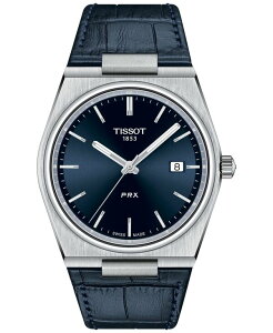 eB\bg Y ANZT[ rv U[ Tissot Men's PRX Blue Leather Strap Watch 40mm Blue u[