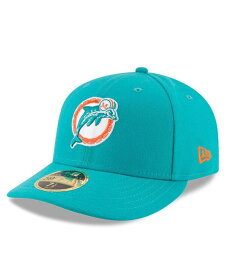 【送料無料】 ニューエラ メンズ 帽子 アクセサリー Men's Aqua Miami Dolphins Omaha Throwback Low Profile 59FIFTY Fitted Hat Aqua