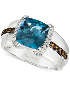 �� ���@�� �����Y �A�N�Z�T���[ �����O Le Vian Men's Deep Sea Blue Topaz (4-1/2 ct. t.w.) & Diamond (3/8 ct. t.w.) Ring in Sterling Sterling Silver �V���o�[