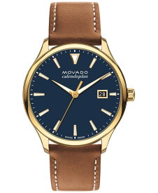 【送料無料】 モバド メンズ 腕時計 アクセサリー Men's Swiss Heritage Brown Leather Strap Watch 40mm Gold