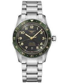 【送料無料】 ロンジン メンズ 腕時計 アクセサリー Men's Swiss Automatic Spirit Zulu Time Stainless Steel Bracelet Watch 42mm Black