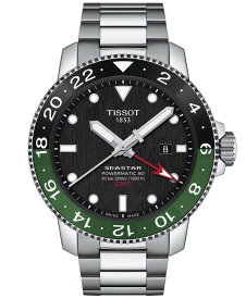 【送料無料】 ティソット メンズ 腕時計 アクセサリー Men's Swiss Automatic Seastar 1000 Powermatic 80 GMT Stainless Steel Bracelet Watch 46mm Grey