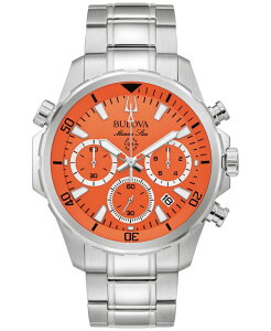 �u���o �����Y �A�N�Z�T���[ �r���v T�V���c Bulova Men's Chronograph Marine Star Stainless Steel Bracelet Watch 44mm Silver-tone �V���o�[