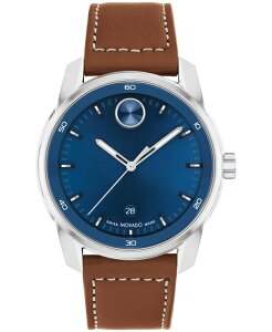 ���o�h �����Y �A�N�Z�T���[ �r���v ���U�[ Movado Men's Bold Verso Swiss Quartz Cognac Leather Strap Watch 42mm Cognac
