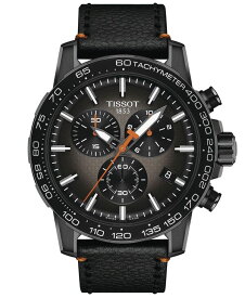 【送料無料】 ティソット メンズ 腕時計 アクセサリー Men's Swiss Chronograph Supersport Black Leather Strap Watch 46mm No Color