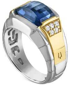 【送料無料】 ブロバ メンズ 腕時計 アクセサリー Men's Classic Lab Created Sapphire & Diamond (1/4 ct. t.w.) Ring in 14k Gold-Plated Sterling Silver Na